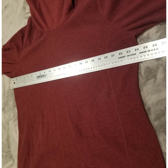 Lands End Womens Long Sleeves Sweater Sz XL 18 Mock Turtle Neck Pullover Maroon - Picture 6 of 7